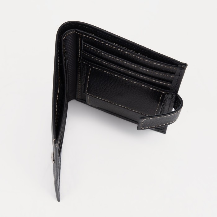 Портмоне на кнопке, цвет чёрный 38866