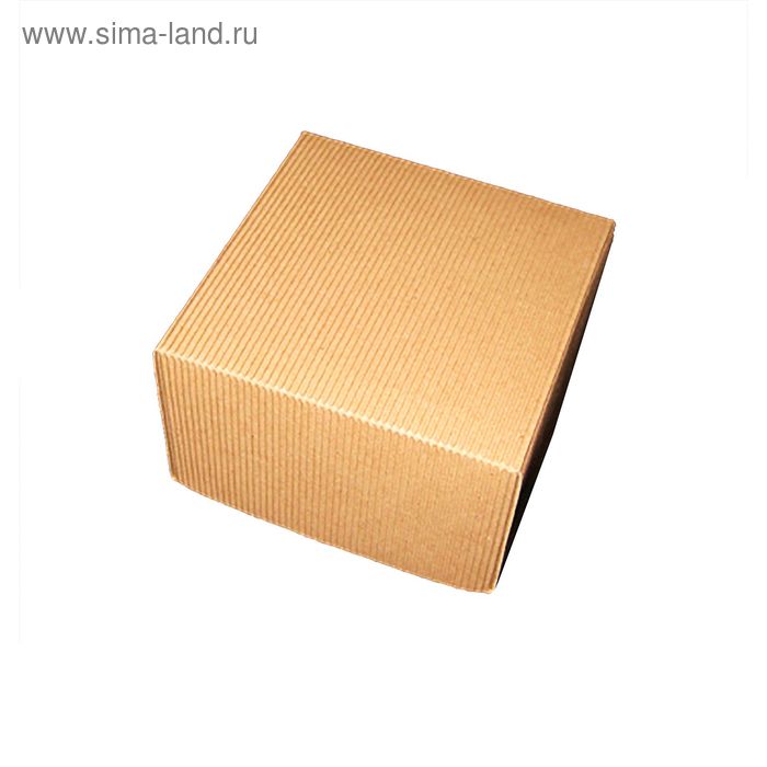 Коробка крафт из рифлёного картона, 11 х 11 х 7 см - Фото 1