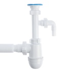 Сифон для раковины "АНИ Пласт" C1315, 1 1/4" х 50 мм , отвод стир. машины, гофра 40x40/50 мм 1196996