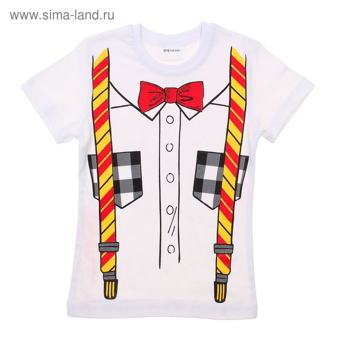 Футболка для мальчика Collorista "Подтяжки", р-р 30 (98-104), хлопок 100% - Фото 1