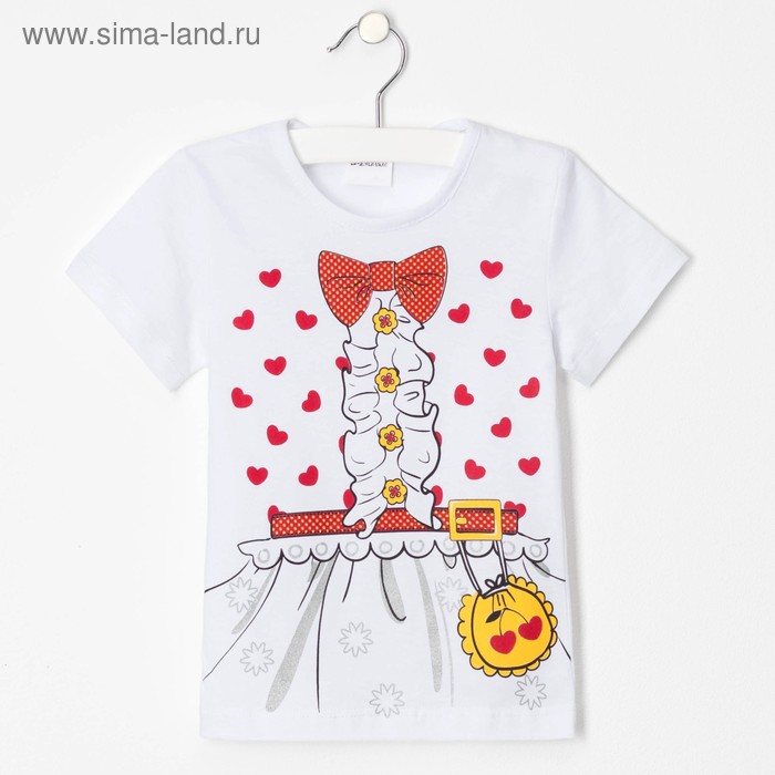 Футболка детская Collorista "Платье в горошек", р-р 30 (98-104), хлопок 100% - Фото 1