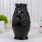 Ваза керамика цветочный бочонок черная 9,5*22,5 см - Фото 1