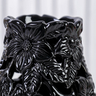 Ваза керамика цветочный бочонок черная 9,5*22,5 см - Фото 2