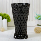 Ваза керамика резной цветок черная 12*22,5 см - Фото 1