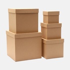 Набор коробок 5в1 «Крафт однотонный», 22.5×22.5×22.5 - 9.5×9.5×9.5 см - Фото 3