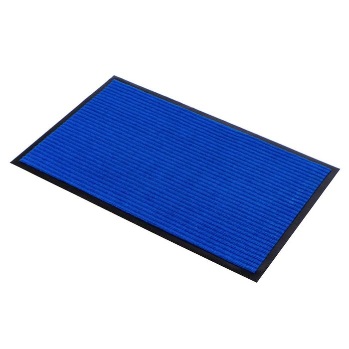 Коврик придверный влаговпитывающий, ребристый, «Стандарт», 50×80 см, цвет синий - Фото 1