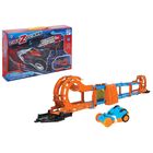 Автотрек "Безумные гонки", работает от батареек, звуковые эффекты, машина-перевёртыш, длина трассы 220 см - Фото 1