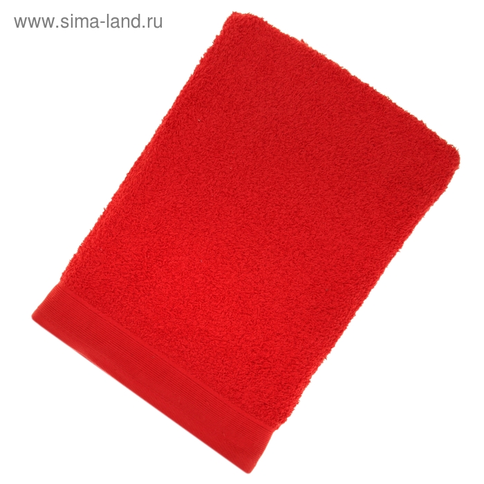 Полотенце махровое гладкокрашеное 70х140см, красный 500гр/м, хл100% - Фото 1