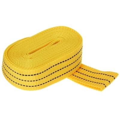 Трос-лента буксировочный TORSO premium, 5 м, 5 т, без крюков, в пакете, жёлтый