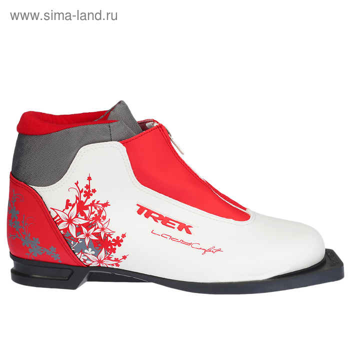 Ботинки лыжные TREK Lady Comfort NN75 ИК, цвет белый, лого красный, размер 36