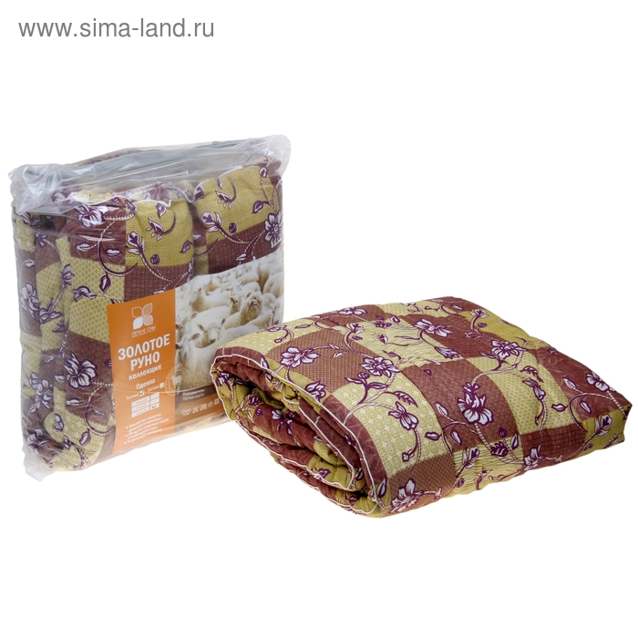 Одеяло стеганое Золотое руно 200х220 см теплое 300 гр/м, овечья шерсть, смесовый микс - Фото 1
