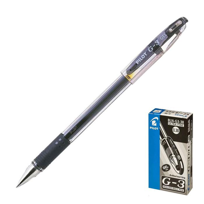 Ручка гелевая Pilot G3, узел 0.38 мм, чернила черные, комфортный держатель, ультро-тонкое письмо - Фото 1