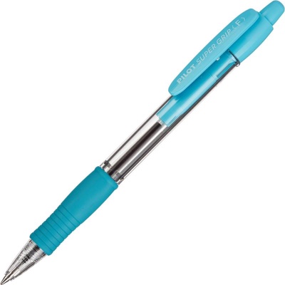 Ручка шариковая Pilot. Super Grip, автоматическая, синий стержень BPGP-10R-F (SL), узел 0.7 мм, на масляной основе, резиновый упор