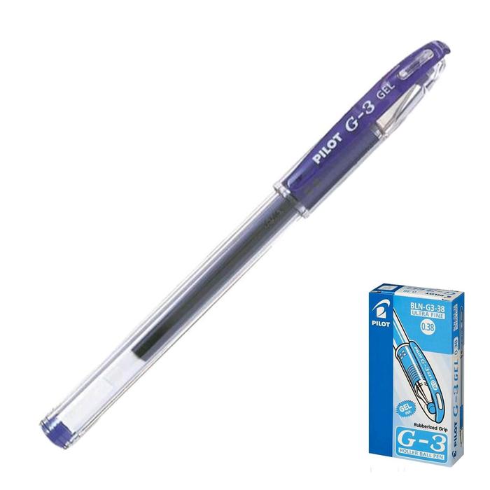 Ручка гелевая Pilot G3, узел 0.38 мм, чернила синие, комфортный держатель, ультро-тонкое письмо - Фото 1
