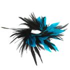 Карнавальное перо, зажим + значок, цвет чёрно-голубой - Фото 2