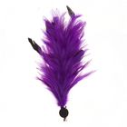 Карнавальное перо, зажим + значок, цвет фиолетовый - Фото 1
