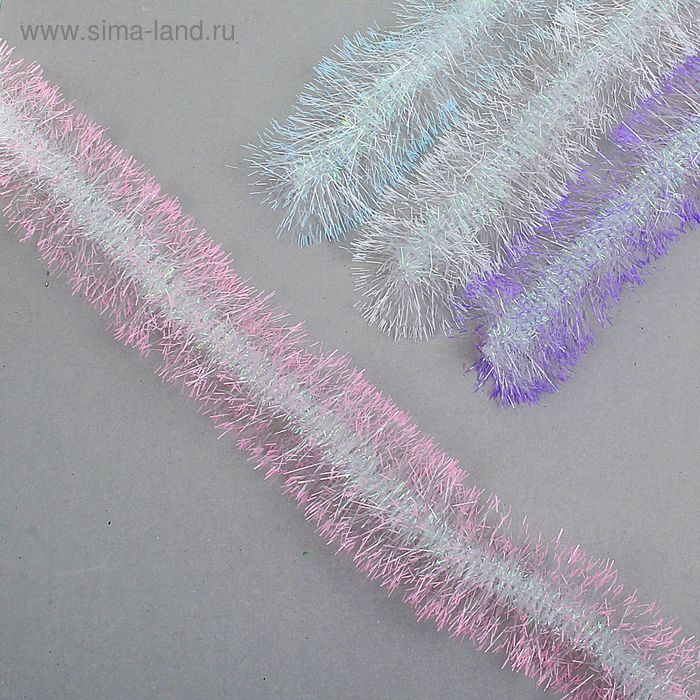 Мишура новогодняя «Слана. Цветные кончики» d=10 см, L-200 см, радужная вставка, МИКС - Фото 1