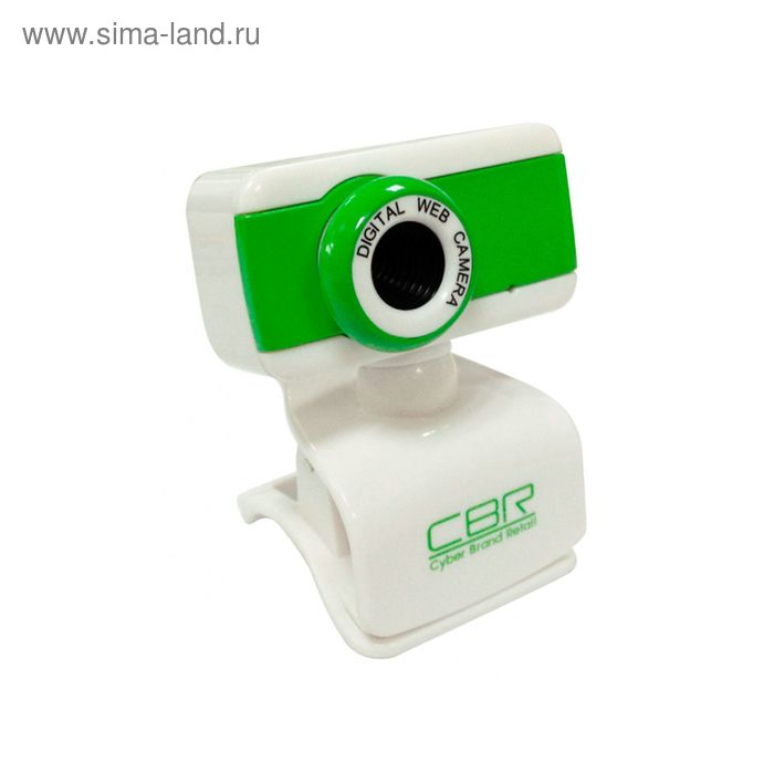 Веб-камера CBR CW-832M Green, 0.3 МП, 640x480, 4 линзы, микрофон, бело-зеленая - Фото 1