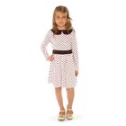 Платье для девочки "Осенний блюз", рост 122 см (62), цвет шоколадный/розовый, принт горошек - Фото 2