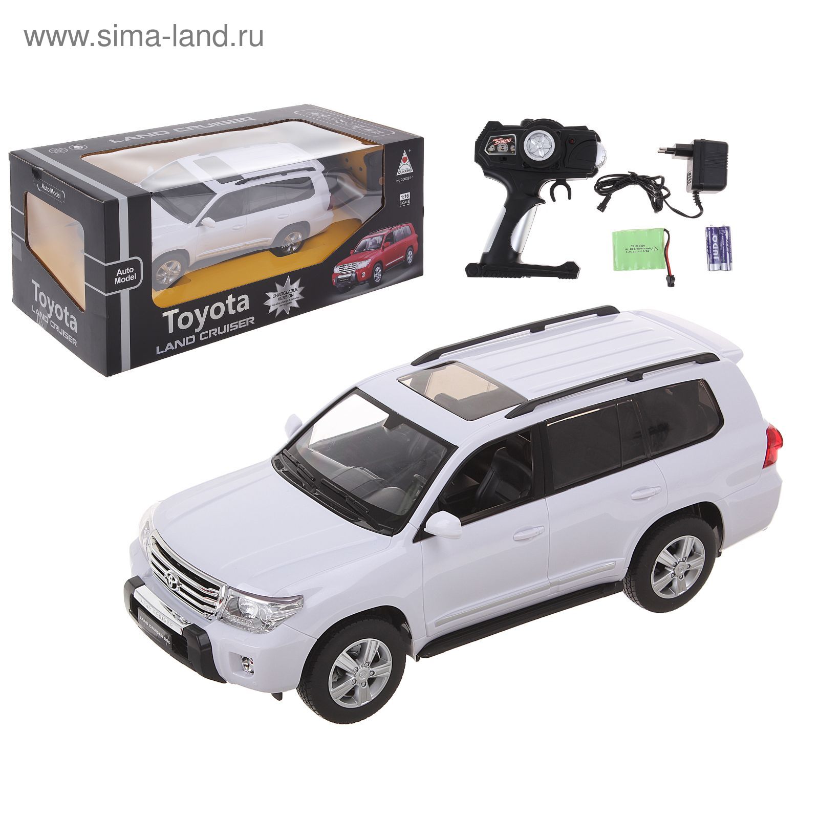 Машина радиоуправляемая TOYOTA LAND CRUISER 200, с аккумулятором, масштаб  1:16, световые эффекты, цвета МИКС