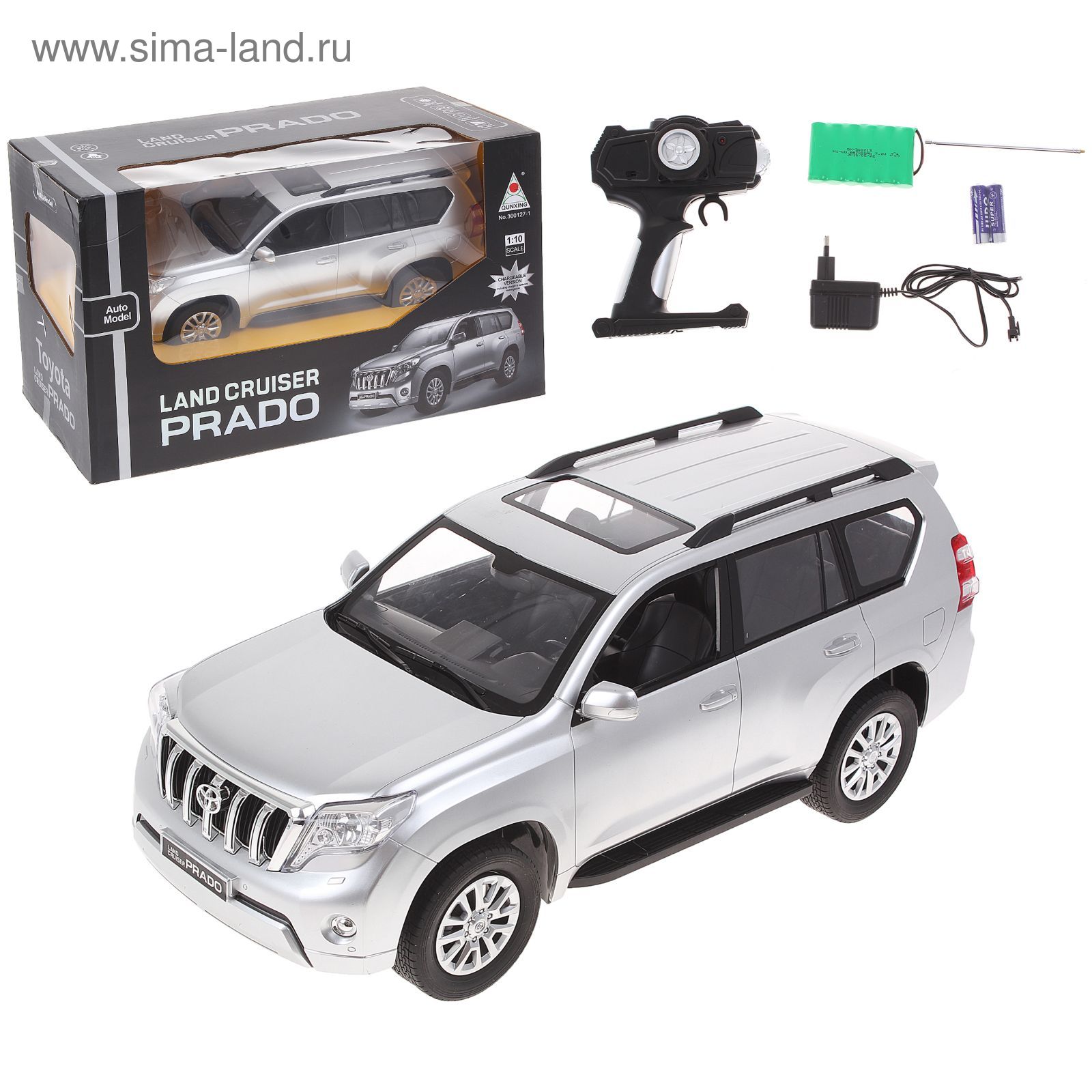 Машина радиоуправляемая TOYOTA LAND CRUISER PRADO, c аккумулятором, масштаб  1:10, световые эффекты, цвета МИКС