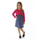 Платье для девочки "Дефиле", рост 110 см (56), цвет малина+джинс - Фото 1