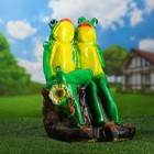 Садовая фигура "Лягушки на бревне" 28х29х43см - Фото 1