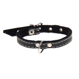 Ошейник тисненый на фетре, 30×1.2 см, кожа, цвет МИКС