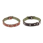 Ошейник комбинированный кожа/брезент, 46×2 см, безразмерный, микс цветов - Фото 2