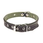 Ошейник комбинированный кожа/брезент, 46×2 см, безразмерный, микс цветов - Фото 3