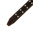 Ошейник кожаный тисненый однослойный, безразмерный, 74×4.5 см, ОШ 35-65 см, микс цветов - Фото 2