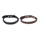 Ошейник плетёный, 42×2 см, ОШ 35-45 см, кожа, цвет МИКС - Фото 2