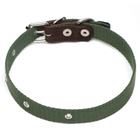 Ошейник брезентовый однослойный, 52×2 см, ОШ 25-45 см, тёмно-зелёный - Фото 5