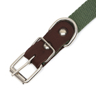 Ошейник брезентовый однослойный, 52×2 см, ОШ 25-45 см, тёмно-зелёный - Фото 2