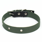 Ошейник брезентовый однослойный, 66×3 см, ОШ 33-60 см, тёмно-зелёный - Фото 2