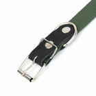 Ошейник брезентовый однослойный, 66×3 см, ОШ 33-60 см, тёмно-зелёный - Фото 5