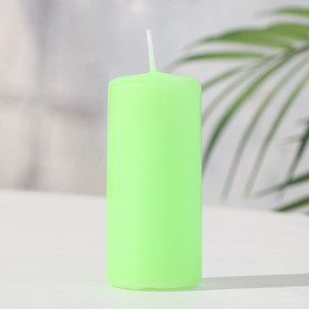 Свеча - цилиндр ароматическая 'Яблоко', 4х9 см, 11 ч, 88 г, зеленая