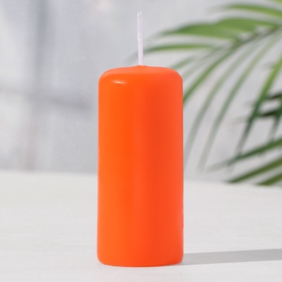 Свеча - цилиндр, 4×9 см, 11 ч, 90 г, оранжевая