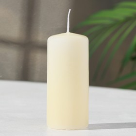 Свеча - цилиндр ароматическая 'Персик', 4х9 см, 11 ч, 88 г, бежевая