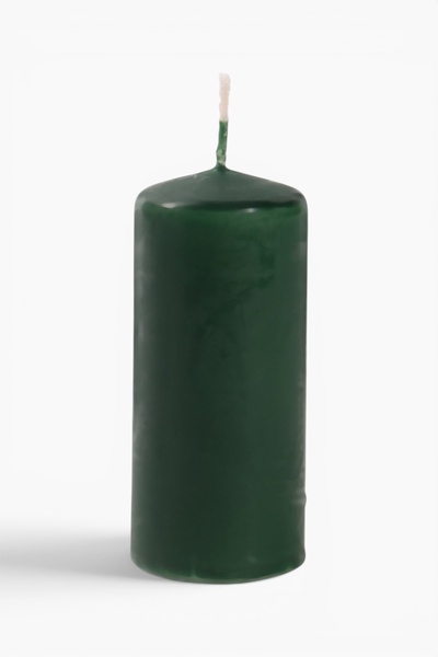 Свеча - цилиндр, 4×9 см, 11 ч, 90 г, т. зелёная