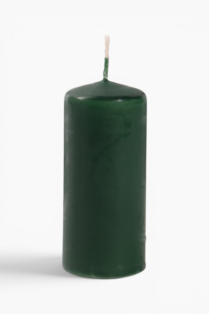 Свеча - цилиндр, 4×9 см, 11 ч, 90 г, т. зелёная - Фото 1