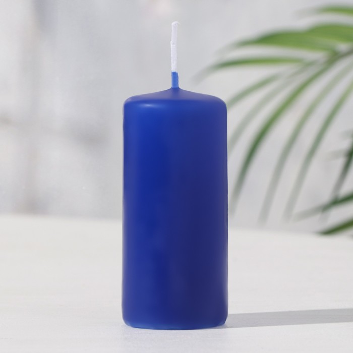 Свеча - цилиндр ароматическая "Лаванда", 4х9 см, 11 ч, 88 г, синяя - Фото 1