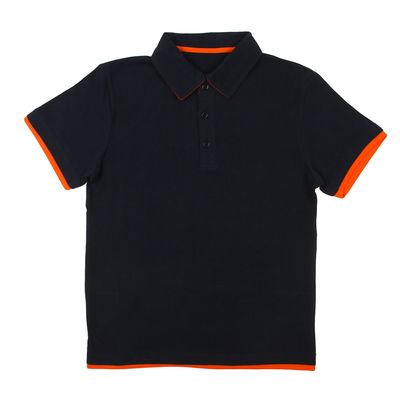 Мужская футболка поло 92% х/б, 8%лайкра, син.-оранж., размер XXL