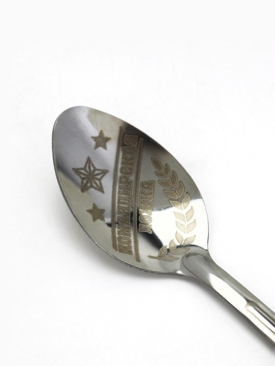 Ложка чайная с гравировкой «Командирская Ложка», на подарочной открытке, 3×14 см