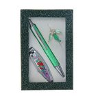 Набор подарочный 3в1: ручка, брошь, кусачки, цвет зелёный - Фото 3