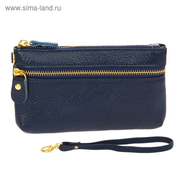Кошелёк женский "Диана", 1 отдел, 1 наружный карман, с ручкой, синий - Фото 1