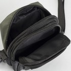 Сумка поясная, 2 отдела, наружный карман, регулируемый ремень, цвет чёрный/хаки - Фото 5