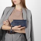 Клатч женский, 2 отдела, 1 отдел на молнии, наружный карман, с ручкой, цвет синий - Фото 4