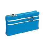 Клатч женский "Ремешок" 3 отдела, наружный карман, ручка, длинный ремень, матовый, цвет синий - Фото 2