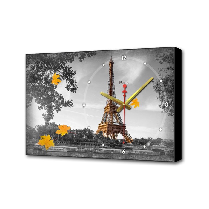 Часы-картина настенные, серия: Город,"Осенний париж II", 57 х 35 х 4 см - Фото 1